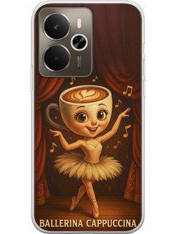 Θήκη Brainrot - Ballerina Cappuccina Realme 14 5G Flexible TPU (Διάφανη Σιλικόνη)