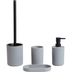 Σετ Μπάνιου Aqua 238704 747113 (Σετ 3τμχ) Grey Homla Πλαστικό