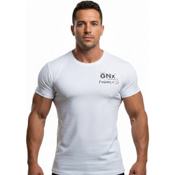 T-SHIRT GNX Λευκό με Μαύρο Logo 21233 (H&S)
