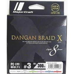 MAJOR CRAFT DANGAN BRAID X8 MULTICOLOR 300m 45lbs 0.22mm -PE 2.5