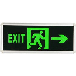 Σετ 2τμχ Φωτιζόμενη Πινακίδα Σήμανση Exit Διπλής Όψης Βέλος Κατεύθυνσης 220v 35x15cm Dy-31 Μαύρη