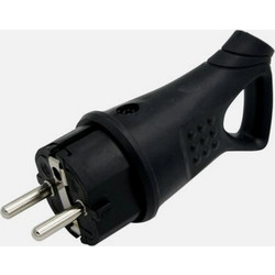 Φις Σούκο Καουτσούκ AD Μαύρο Αρσενικό - 16A 250V, Χειρολαβή & Ανταλλάξιμο