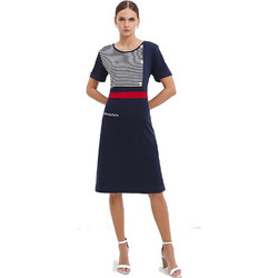 Giota Midi Καλοκαιρινό Καθημερινό Φόρεμα Navy Μπλε 4061