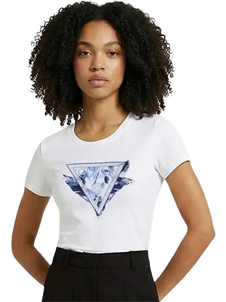 Guess Γυναικείο T-shirt W6GI11K3026-G011 Λευκό
