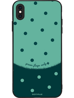 Sonique Delulu Polka Era Series Back Cover Green Flags (iPhone XS Max)