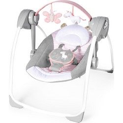 Ingenuity Comfort 2 Go Portable Swing Flora the Unicorn Relax Μωρού Κούνια με Μουσική έως 9kg Γκρι