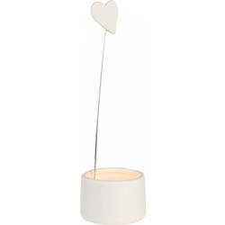 Κηροπήγιο Για Ρεσώ Heart RD0092193 Φ6x18,5cm White Raeder Πορσελάνη,Μέταλλο