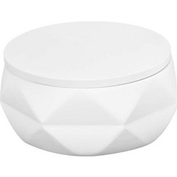 Θήκη για Βαμβάκι Crackle Jar Από Πολυρεσίνη - Λευκό 10,5x6,0 εκ