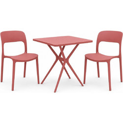 Nextdeco Curves Σετ Έπιπλα Κήπου 3τμχ Κοραλί 548518