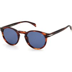 David Beckham DB1036/S 0UC/KU Ανδρικά Γυαλιά Ηλίου Στρογγυλά Κοκάλινα Καφέ με Μπλε Polarized Φακό