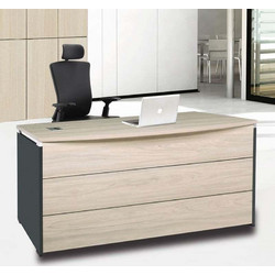 PROGRESS Γραφείο 140x80cm Απόχρωση Elm-Sky Grey Woodwell