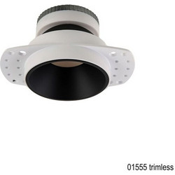 01555 Trimless Χωνευτό Spot Μαύρο GU10 LED IP54 Αλουμινίου