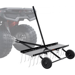 VEVOR Tow Behind Dethatcher, 48 ιντσών Tow Dethatcher με 24 Spring Steel Tines, Lawn Dethatcher Rake για ATV ή Mower, Tow Behind Lawn Rake with Lift Handle for Garden Farm Grass