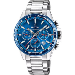 Festina Ανδρικό Ρολόι Χρονογράφος με Ασημί Μεταλλικό Μπρασελέ F20560/3