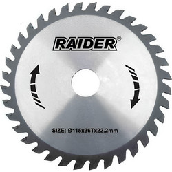 RAIDER Δίσκος κοπής ξύλου με δαχτυλίδι Φ125/40Δόντια 163131-1