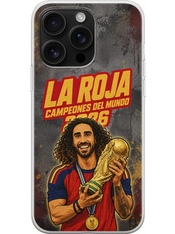 Θήκη La Roja Campeones del Mundo - Marc Cucurella iPhone 16 Pro Max Flexible TPU (Διάφανη Σιλικόνη)