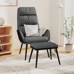 vidaXL Πολυθρόνα Relax με Υποπόδιο Δερματίνη Γκρι 3097506