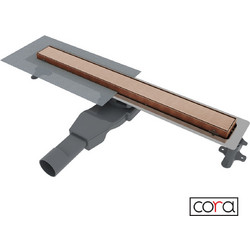 Σιφώνι Δαπέδου Κανάλι Ντουζ 60cm Cora Inox Rose Gold PVD Flat Linear (82060-811)
