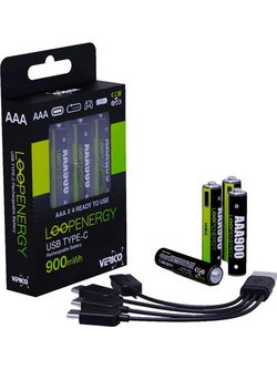 Verico Loopenergy Aaa900 4er-pack Επαναφορτιζόμενες Usb-c
