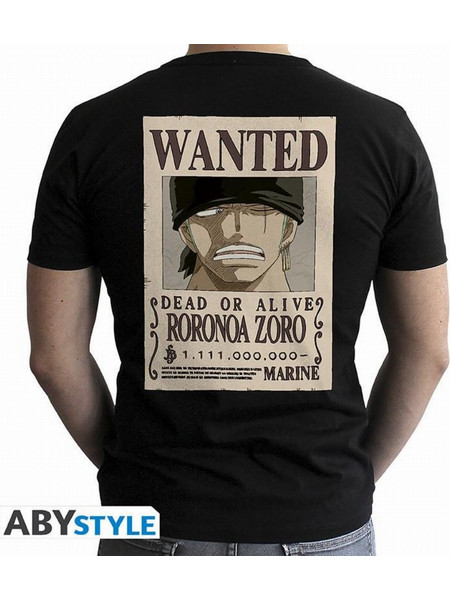One Piece - Wanted Roronoa Zoro Black T-Shirt