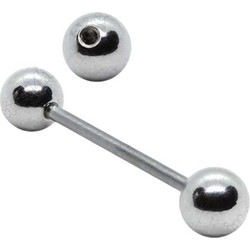 Σκουλαρίκι piercing γλώσσας Stainless Steel ασημί (1.2 mm)