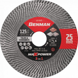 Benman Δίσκος Διαμαντέ Κοπής Πλακιδίων Γρανίτη Maxpower 10644 O115x1.6x22.23mm