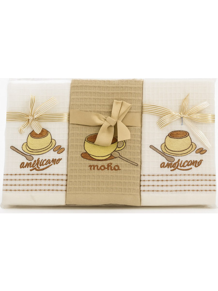 Σετ Ποτηρόπανα 12 Τεμαχίων 40x60 Cosmin Cups Design Brown+White