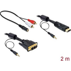 Delock Cable DVI to HDMI + Sound male-male 2m (84455)