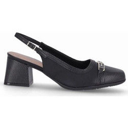 Piccadilly Ανατομικές Γόβες Slingback Δερμάτινες με Χοντρό Χαμηλό Τακούνι Μαύρες 1-779-25146