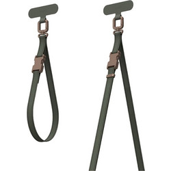 Moshi 2-in-1 Wrist & Body Strap with Adapter - Eco Leather Phone Lanyard (Moss Green)
