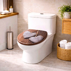 ΚΑΠΑΚΙ WC MDF STONE DOUBLE HEART 37X46