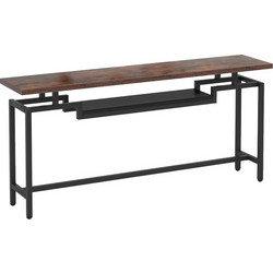 Κονσόλα Onole pakoworld σε καρυδί - μαύρο μέταλλο 170x35x82εκ
