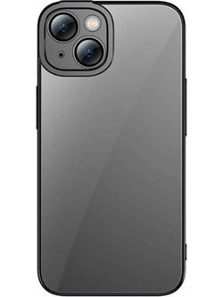 BASEUS GLITTER TRANSPARENT CASE AND TEMPERED GLASS SET IPHONE 14 PLUS BLACK