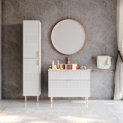 Σετ Έπιπλο Μπάνιου FIORE Λευκό MDF 18mm Λάκα 85 9SFIO085WHM Martin