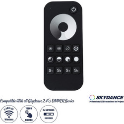 GloboStar 71569 RT1 SKYDANCE Ασύρματο Χειριστήριο Αφής RF 2.4Ghz 1 Group για όλα τα Μονόχρωμα SKYDANCE Controller DC 3V 2 x AAA - IP20 Μαύρο Μ12.2 x Π5.3 x Υ1.7cm - 5 Years Warranty
