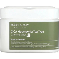 Mary & May Cica Houttuynia Tea Tree Calming Sheet Μάσκα Προσώπου για Ενυδάτωση & Καταπράυνση με Υαλουρονικό 30τμχ