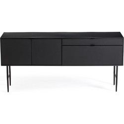 Μπουφές από μέταλλο και δέρμα Μ40xΠ160xΥ75cm