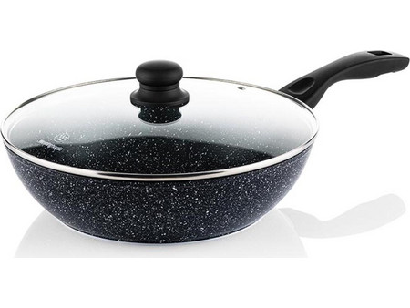 Westinghouse WCCW0009030MBB Wok Αλουμινίου Αντικολλητικό Επίστρωση Πέτρας με Καπάκι 30cm