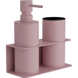 Επιτοίχια Dispenser & Ποτηροθήκη - Matt Pink, Pam & Co, W17 x D7 x H19 (cm) 80-303