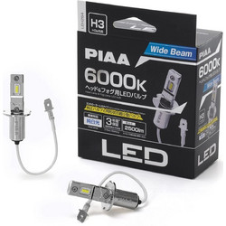 piaa LEH264 Headlight LED conversion bulb 6000K /11W per bulb 2500lm from 2 bulbsFor H3 Halogen sockets