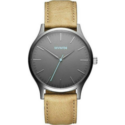 MVMT Series Gunmetal Ανδρικό Ρολόι με Μπεζ Δερμάτινο Λουράκι MT01-GML