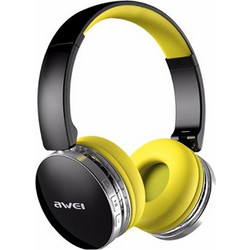 Awei A500BL Ενσύρματα & Ασύρματα Bluetooth Ακουστικά On Ear με Noise Canceling Μαύρα Κίτρινα