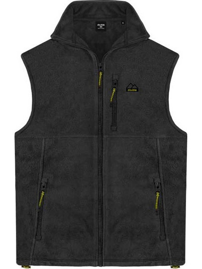 MFT-15A Double Full Zip Sleeveless Polar Fleece With Collar (Μεγάλα Μεγέθη) (Black)