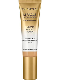 Max Factor Miracle Second Skin Hybrid 06 Golden Medium Liquid Foundation SPF20 30ml