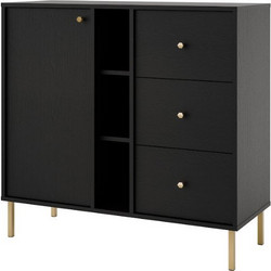 Μπουφές Siera 1F 3S Shelf-Μαύρο