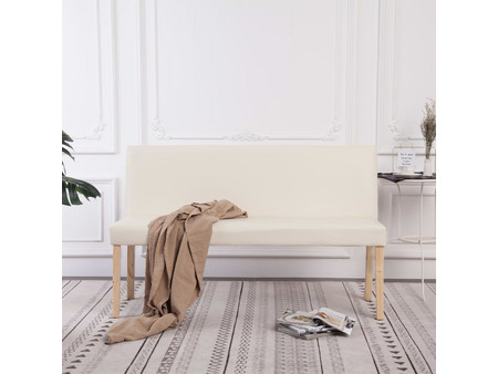 vidaXL Τριθέσιος Καναπές Δερματίνη Λευκός 139.5x54x85.5cm 281330