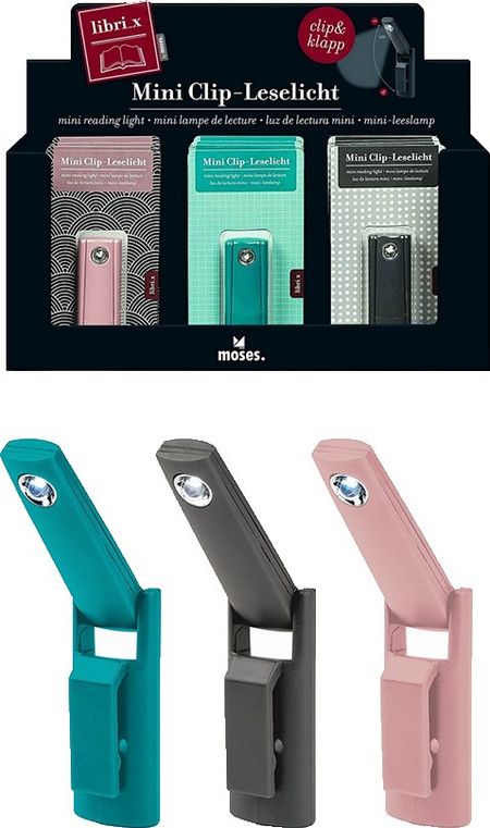 Φακός βιβλίου Led 1 τμχ mini clip moses 83263
