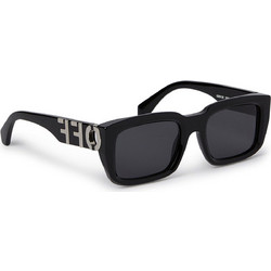 Off White OERI125S 1007 Ανδρικά Γυαλιά Ηλίου Τετράγωνα Κοκάλινα Μαύρα με Μαύρο Φακό