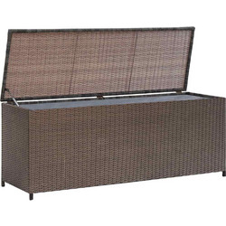 vidaXL Κουτί Αποθήκευσης Κήπου Καφέ 120x50x60cm από Συνθετικό Ρατάν 1 τεμ