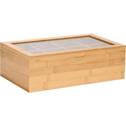 ESTIA ΚΟΥΤΙ ΑΠΟΘΗΚΕΥΣΗΣ ΒΑΜΒΟΟ 8 ΘΗΚΕΣ 31x19x9cm ΜΕ ΚΑΠΑΚΙ
